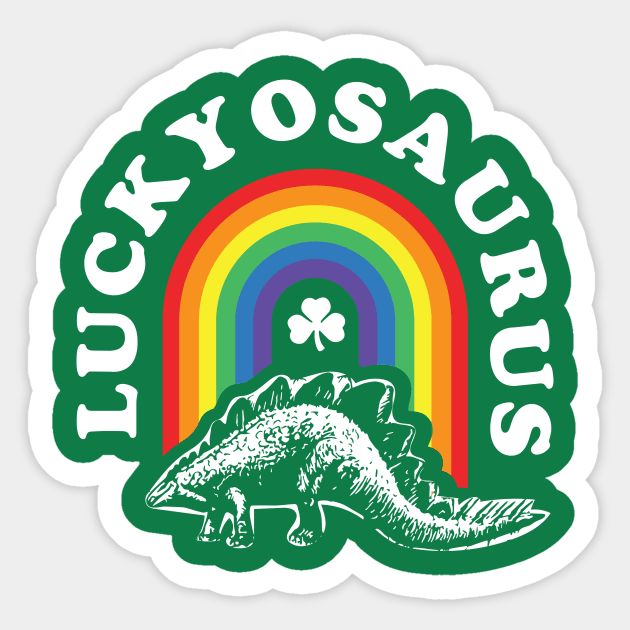 St. Patrick's Day Dinosaur Luckyosaurus Sticker by PodDesignShop